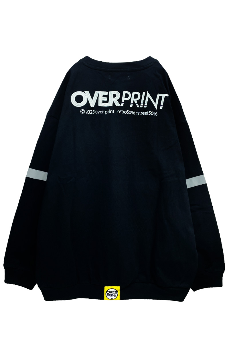 over print (オーバープリント) Reflector sweatshirts like L/S Tee BLACK