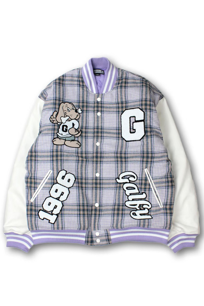 【未使用】GALFY チェック柄スタジャン パープル　中型犬 中古・古着通販】GALFY CRUTCH BRAND (ガルフィークラッチ
