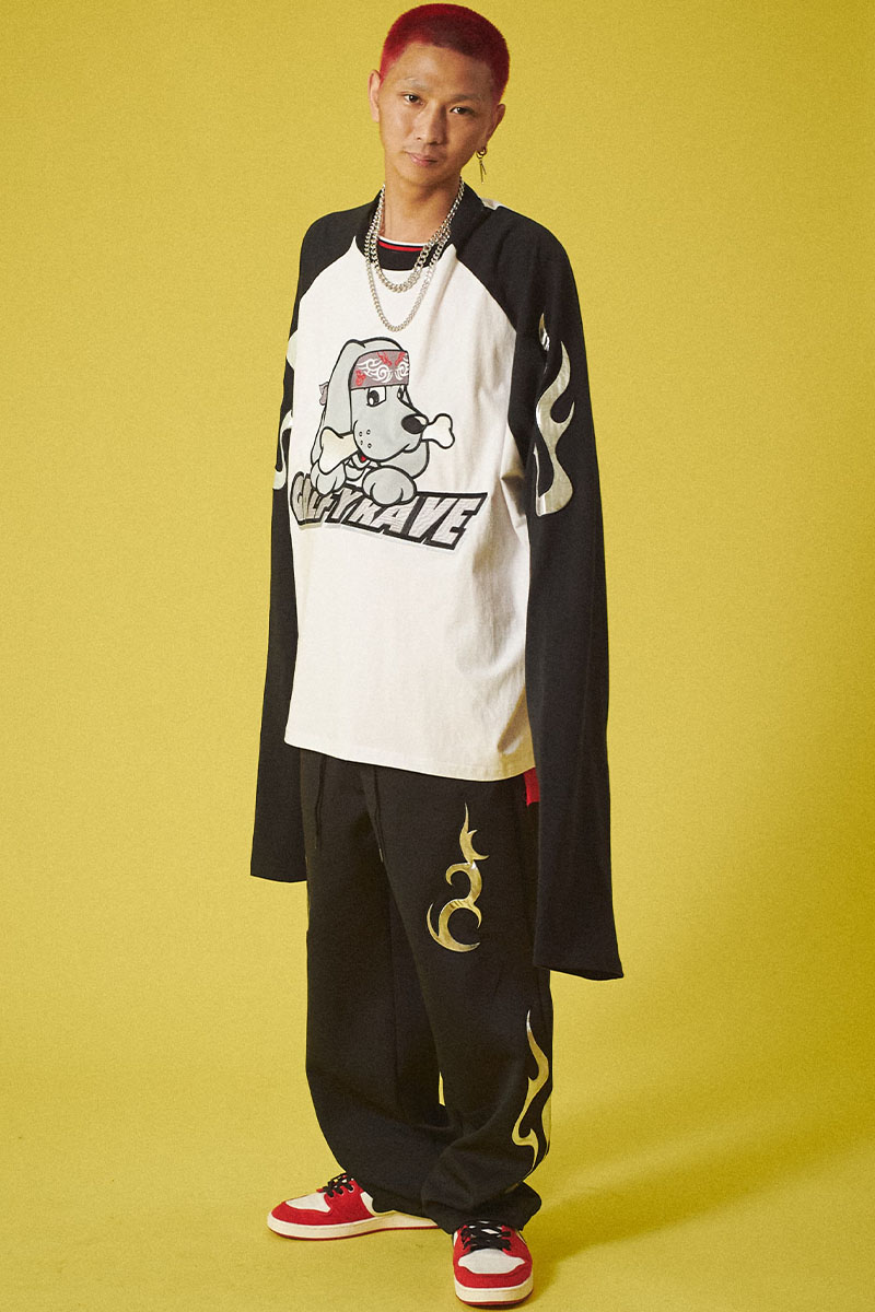 GALFY (ガルフィー) チーマー大長袖ロンTee BLACK / ロック