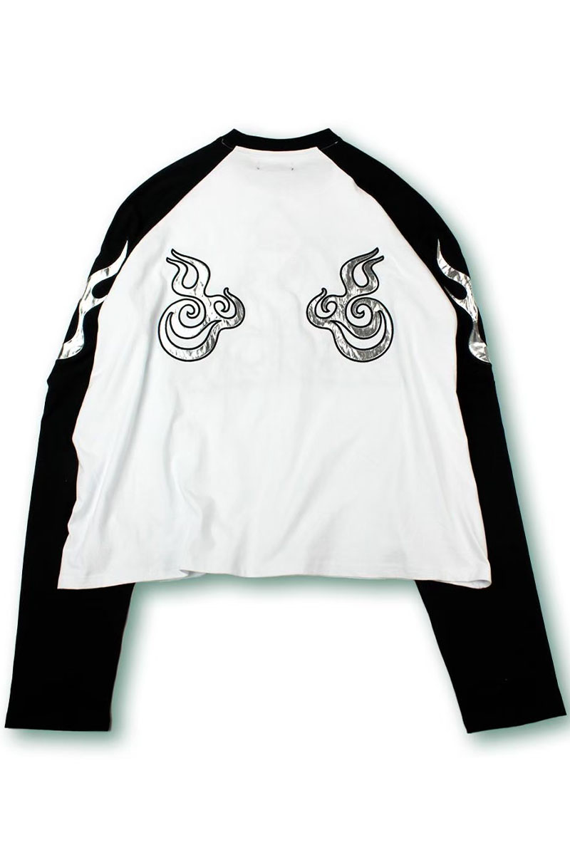 新作人気モデル GALFY (ガルフィー) チーマー大長袖ロンTee BLACK / ロック トップス
