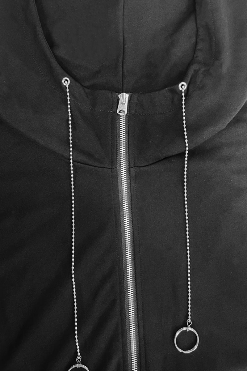 CIVARIZE【シヴァーライズ】ポンチョジップパーカー Black