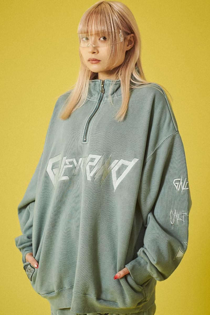 予約商品】GALFY (ガルフィー) 染め染めデスメタルハーフジップ 予約商品】GALFY (ガルフィー) 染め染めデスメタルハーフジップ