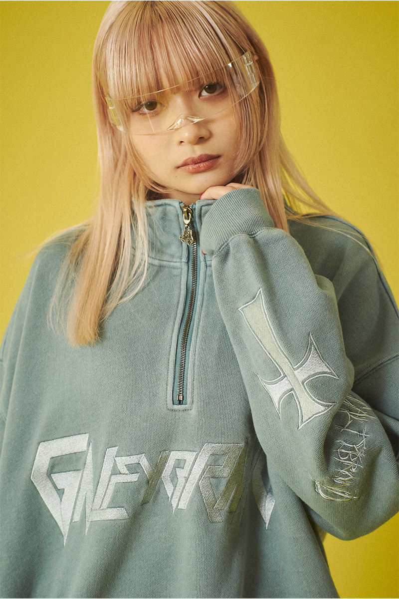 予約商品】GALFY (ガルフィー) 染め染めデスメタルハーフジップ 予約商品】GALFY (ガルフィー) 染め染めデスメタルハーフジップ