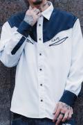 Subciety (サブサエティ) WESTERN SHIRT - NAVY/SILVER