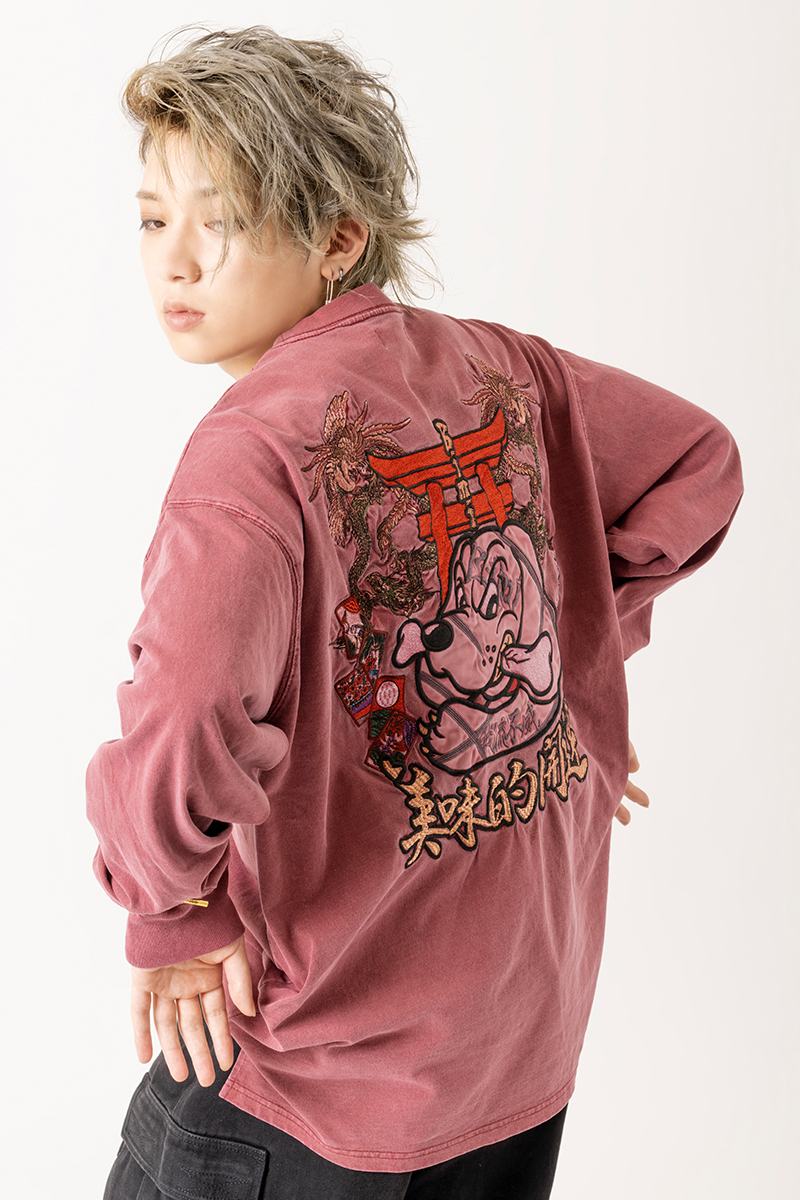 Bimi × GALFY × GEKIROCK CLOTHINGコラボ・ロンT RED / ロック