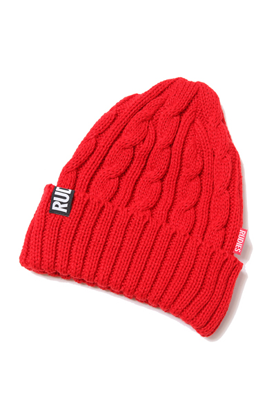RUDIE'S HEAD GEAR PHAT CABLE KNITCAP RED