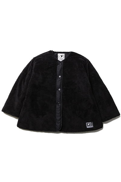 SILLENT FROM ME GEMINAL -Reversible Boa Jacket- BLACK