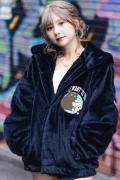 あいにょん. × GALFY × GEKIROCK CLOTHING ALL I WANT “IS” YOU ファーブルゾン BLACK