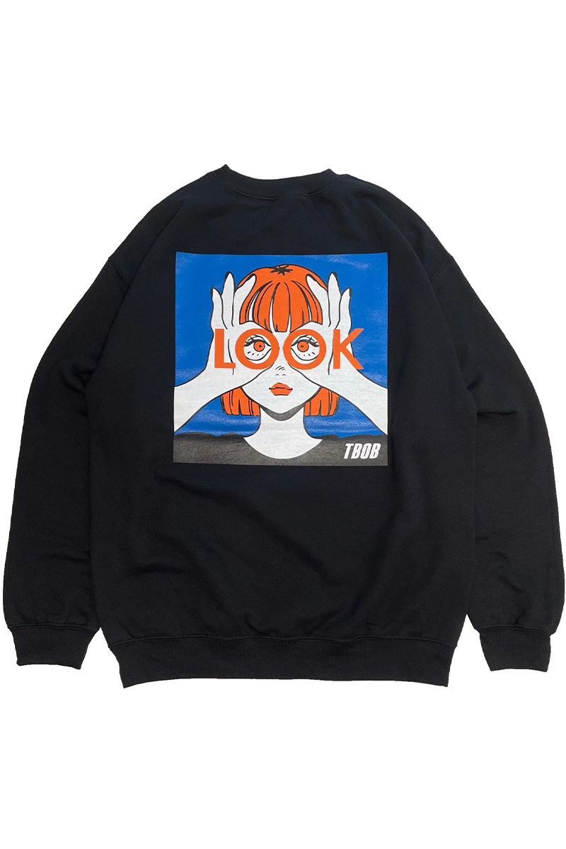 TheBackOfBoys(ザバックオブボーイズ) LOOK GIRL CREWNECK SWEAT BLACK