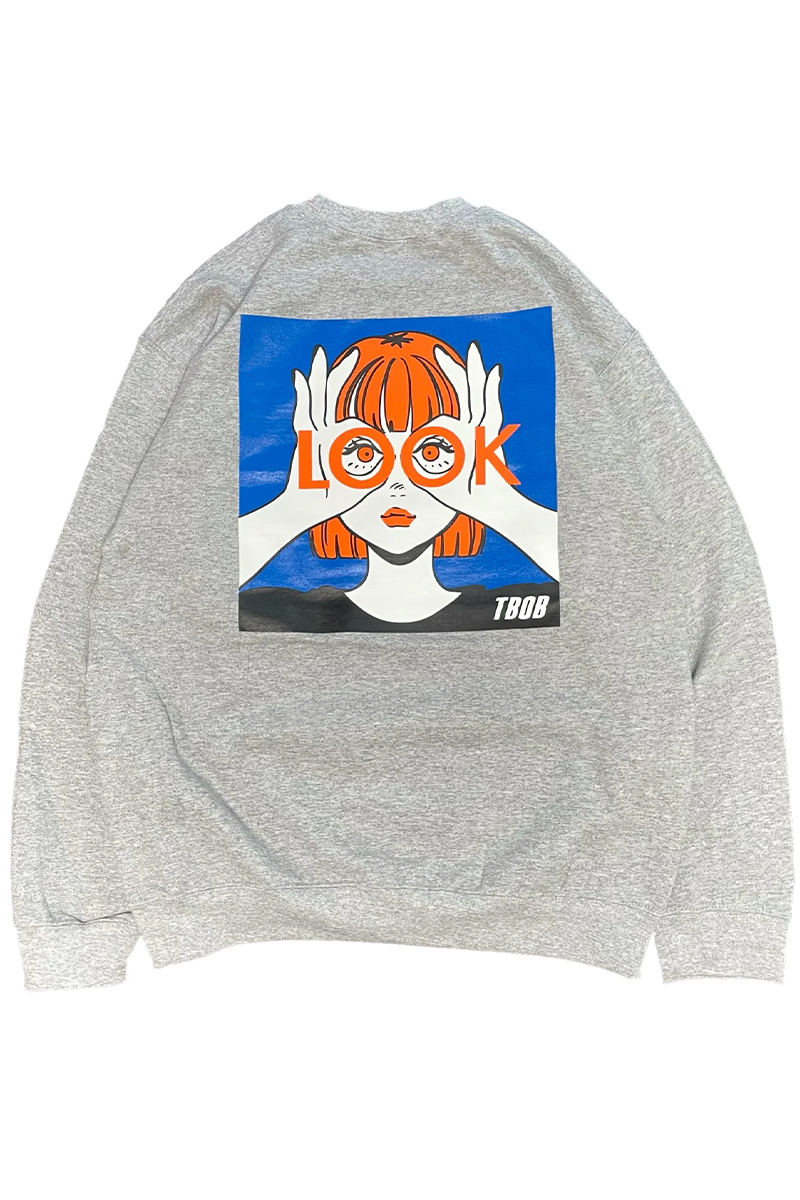 TheBackOfBoys(ザバックオブボーイズ) LOOK GIRL CREWNECK SWEAT GRAY