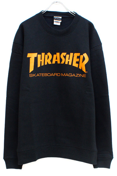 THRASHER TH8401 MAG LOGO SWEAT BLACK/ORANGE