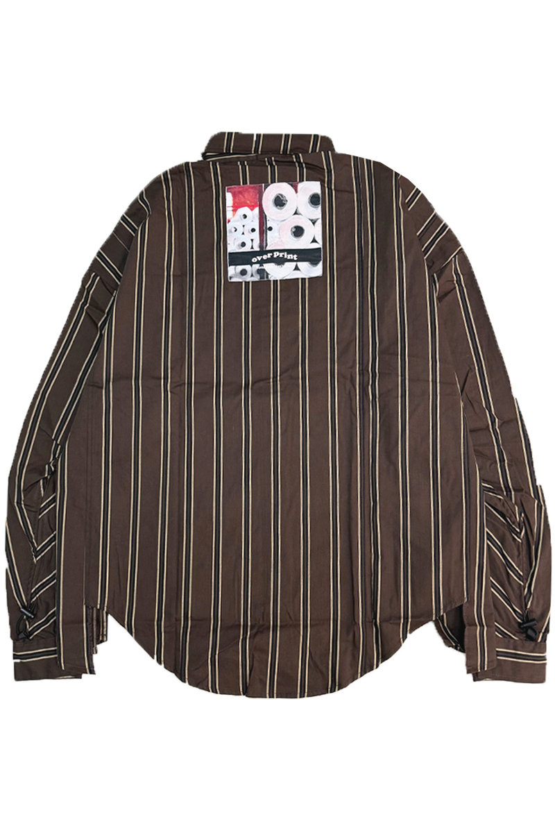 over print (オーバープリント) Break WIDE Shirts - Brown