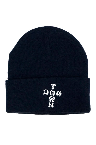 DOGTOWN 2BEDOCLET BEANIE CROSS LETTERS BLK