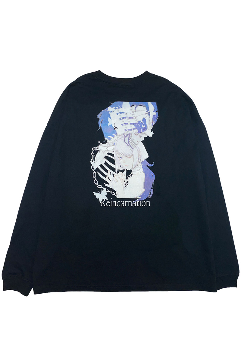 FACT101 (ファクトイチマルイチ) 『Reincarnation』 ビッグシルエットロングTシャツ Black