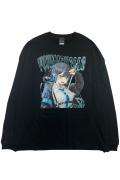 FACT101 (ファクトイチマルイチ) 『風気委員ちゃん』ビッグシルエットロング Tシャツ Black