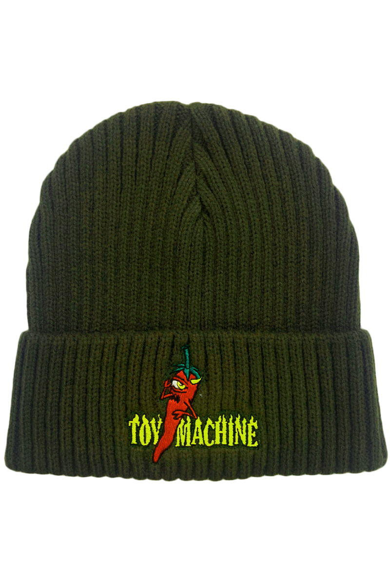 TOY MACHINE (トイマシーン) PEPPER SECT EMBROIDERY BEANIE OLIVE