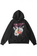 SALUTE Flower Anarchy Hoodie BLACK