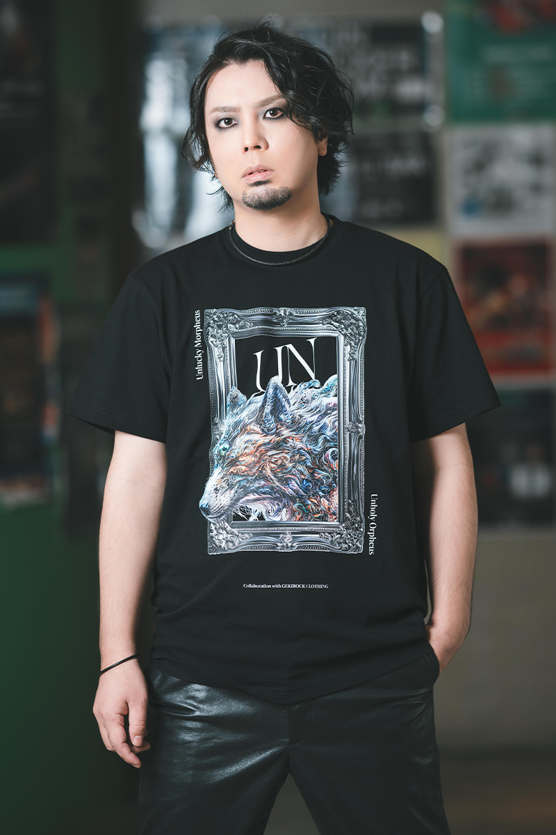 Unlucky Morpheus×GEKIROCK CLOTHINGスペシャル・コラボ・Tシャツ (Wolf) BLACK