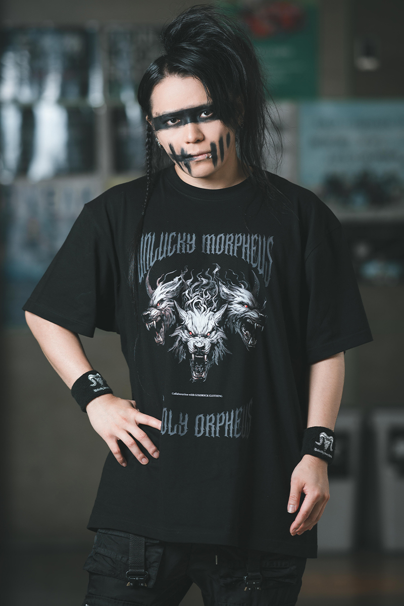 Unlucky Morpheus×GEKIROCK CLOTHINGスペシャル・コラボ・Tシャツ (Cerberus) BLACK