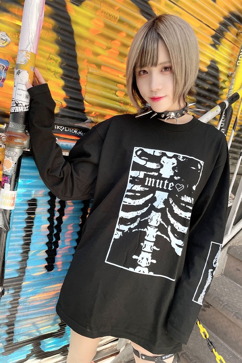 HYPER CORE L-129 mute -ミュート- ロングスリーブTシャツ 黒×ライトブルー
