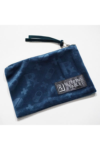 SLEEPING TABLET PATIENT [ VELOUR MINI POUCH ]  NAVY
