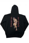 LONELY論理 バキ×LONELY論理 "FIGHTING POSE" PO HOODIE BLACK