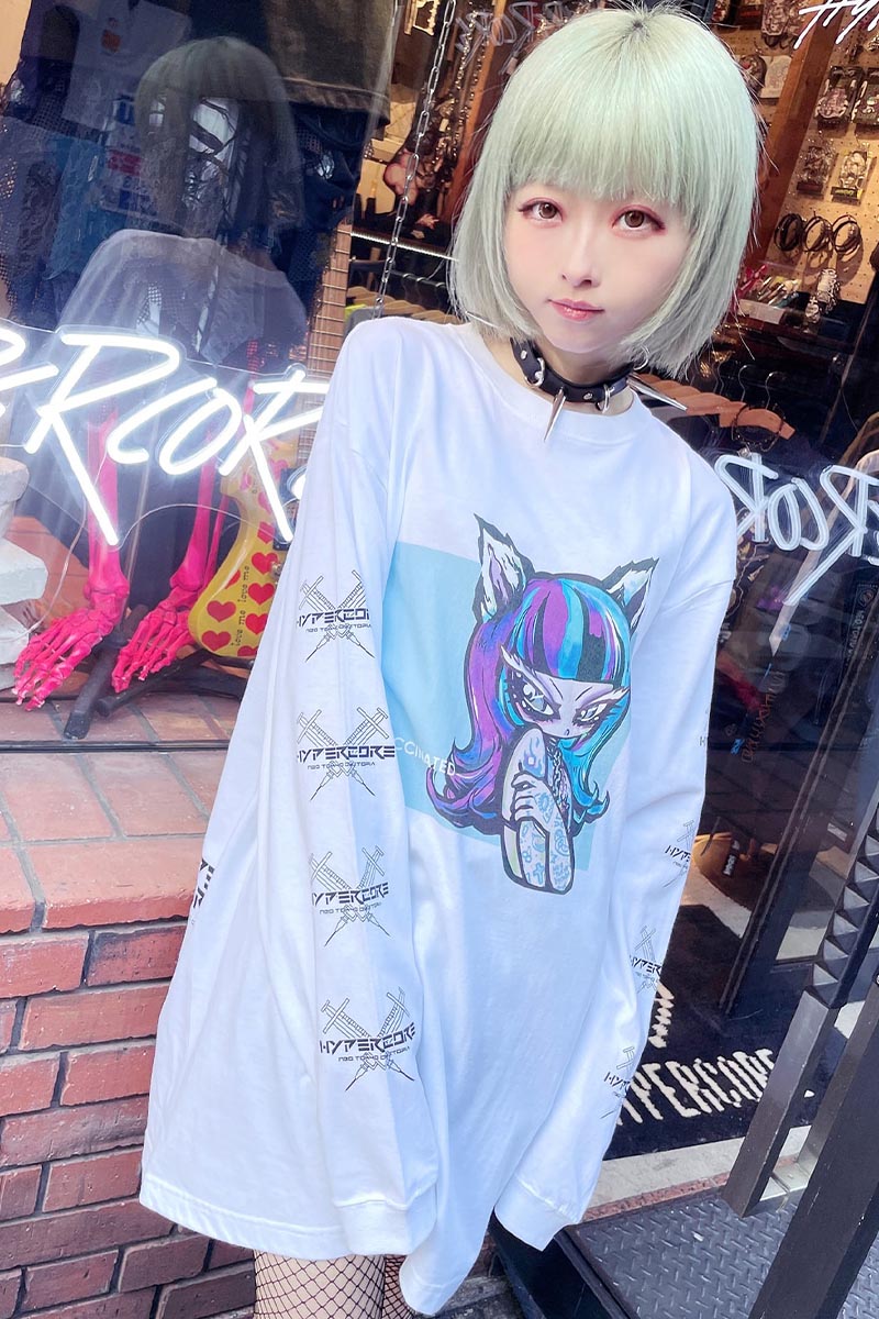 HYPER CORE L-131 VACCINATEDロングスリーブTシャツ 白