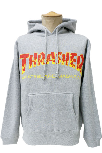 THRASHER BBQ MAG HOODED SWEAT GRY/RED