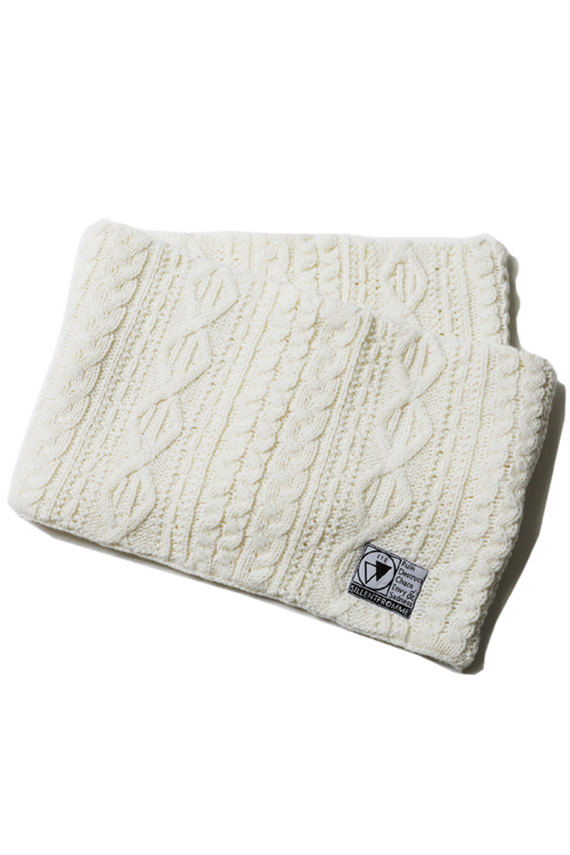 SILLENT FROM ME VEIN -Cable Knit Snood- WHITE