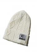 SILLENT FROM ME VEIN -Cable Knit Beanie- WHITE