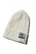 SILLENT FROM ME VEIN -Cable Knit Beanie- WHITE