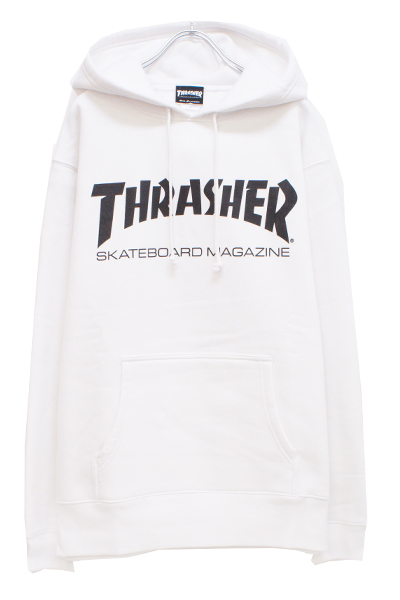 THRASHER TH8501 MAG LOGO HOODIE WHITE/BLACK