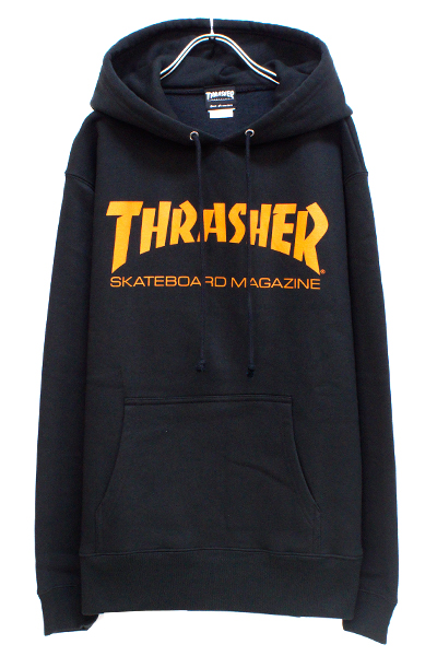THRASHER TH8501 MAG LOGO HOODIE BLACK/ORANGE