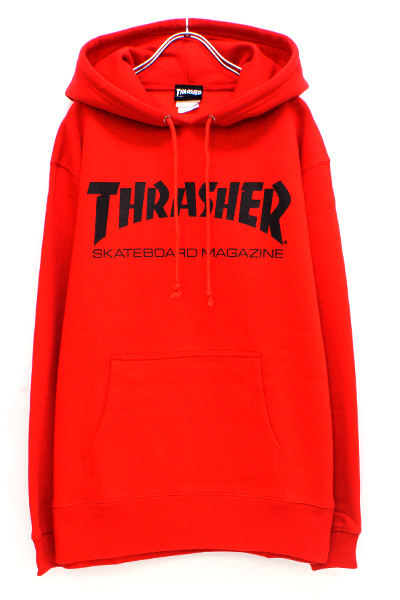 THRASHER TH8501 MAG LOGO HOODIE RED/BLACK