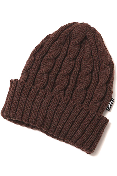 RUDIE'S WASTE CABLE KNITCAP BROWN