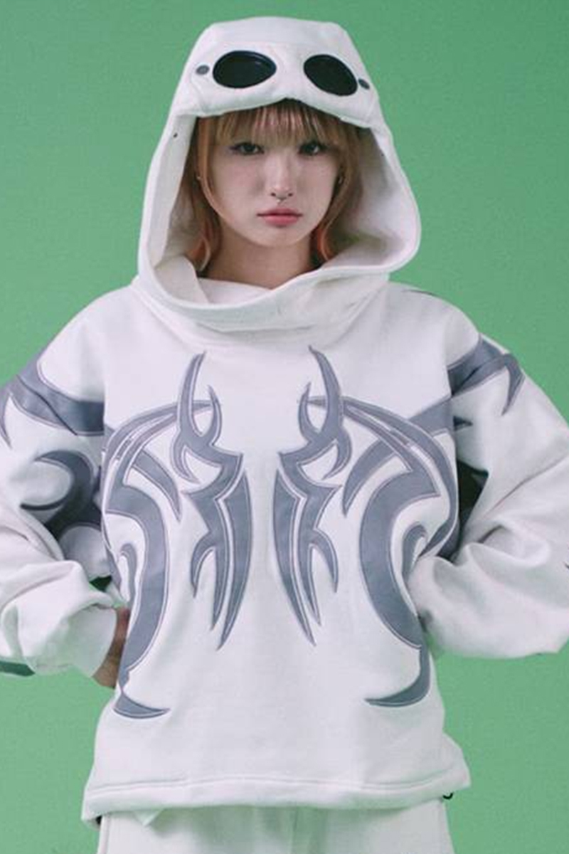 GALFY(ガルフィー) 探検メガネ部族パーカー - WHITE / ロック GALFY(ガルフィー) 探検メガネ部族パーカー - WHITE / ロック