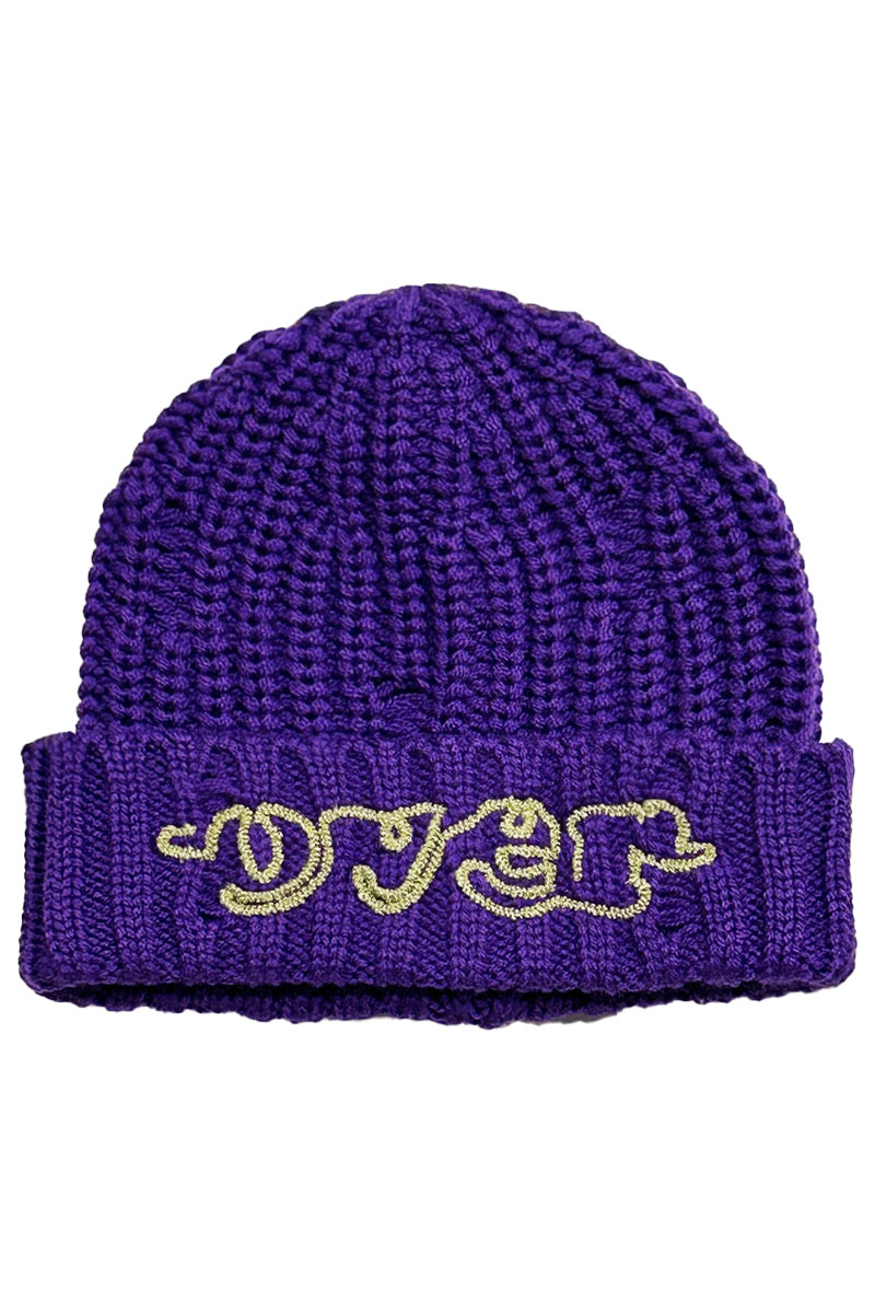 over print (オーバープリント) stitch beanie PURPLE