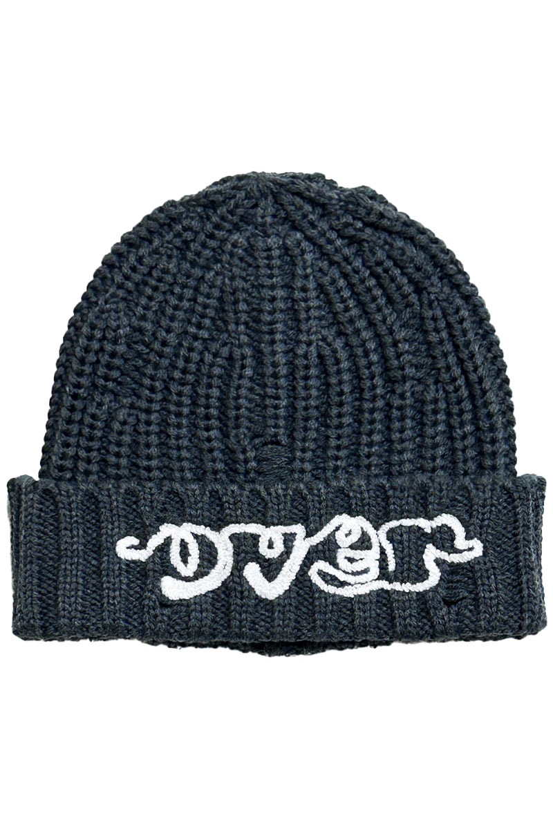 over print (オーバープリント) stitch beanie CHACOAL