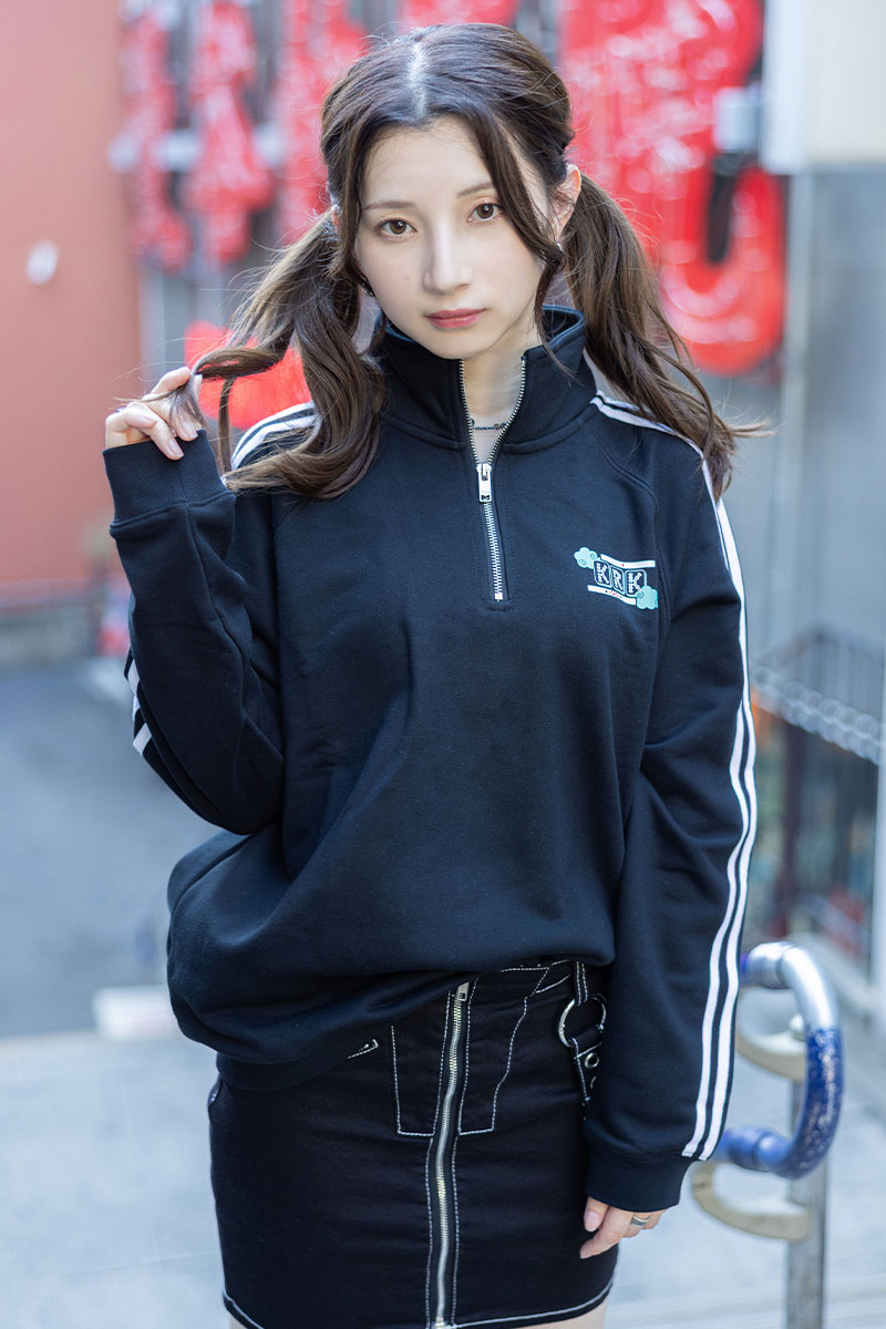 【数量限定予約商品】黒木ほの香×HEDWiNG×GEKIROCK CLOTHINGコラボ・ハーフジップ・スウェット - Black
