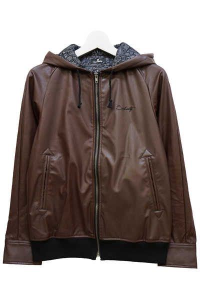 Subciety LEATHER HOODY-Praha- BROWN