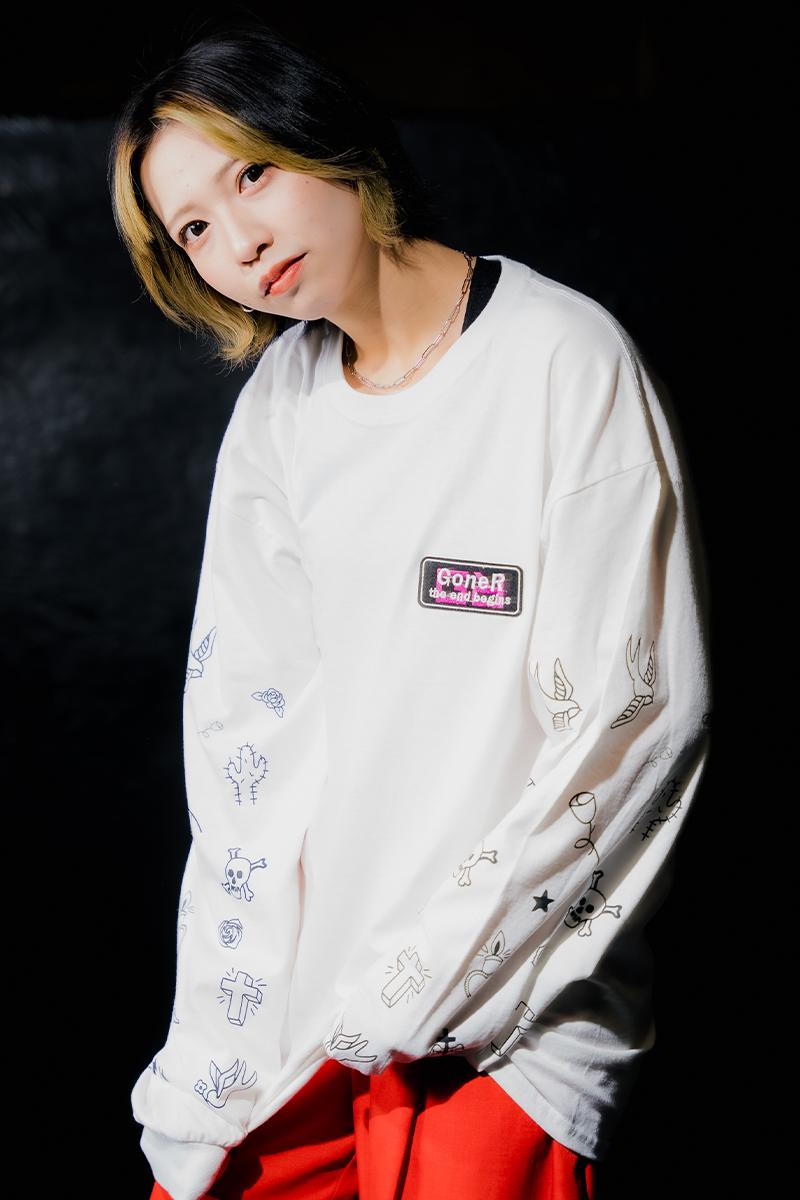 GoneR(ゴナー) Flash Sleeve L/S T-Shirts White