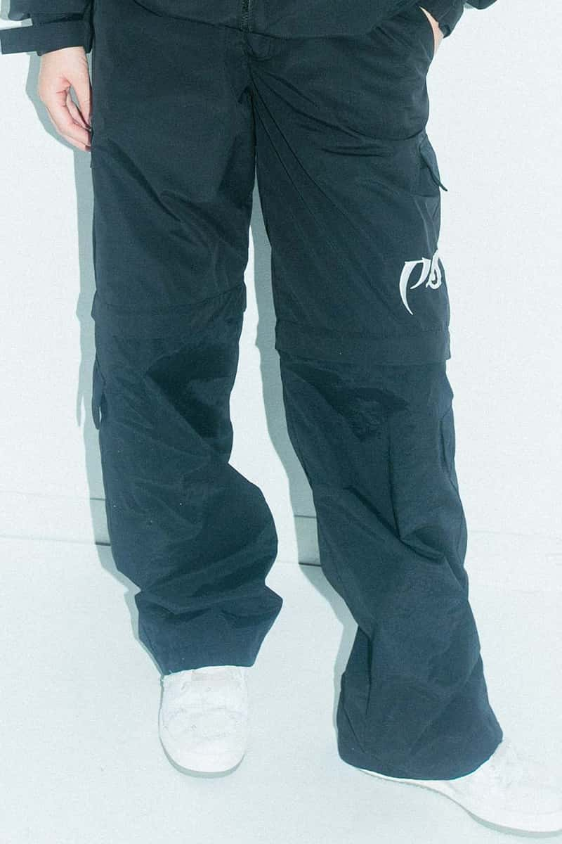 BADBOYxPALEDUSK WINDBREAKER PANTS BLACK