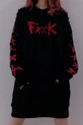 NieR (ニーア) BRAID OFF-SHOULDER PARKA【RED Fxxk】