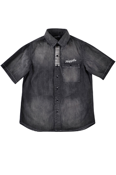 Nine Microphones STUDS SHIRT S/S -Comrade- DENIM