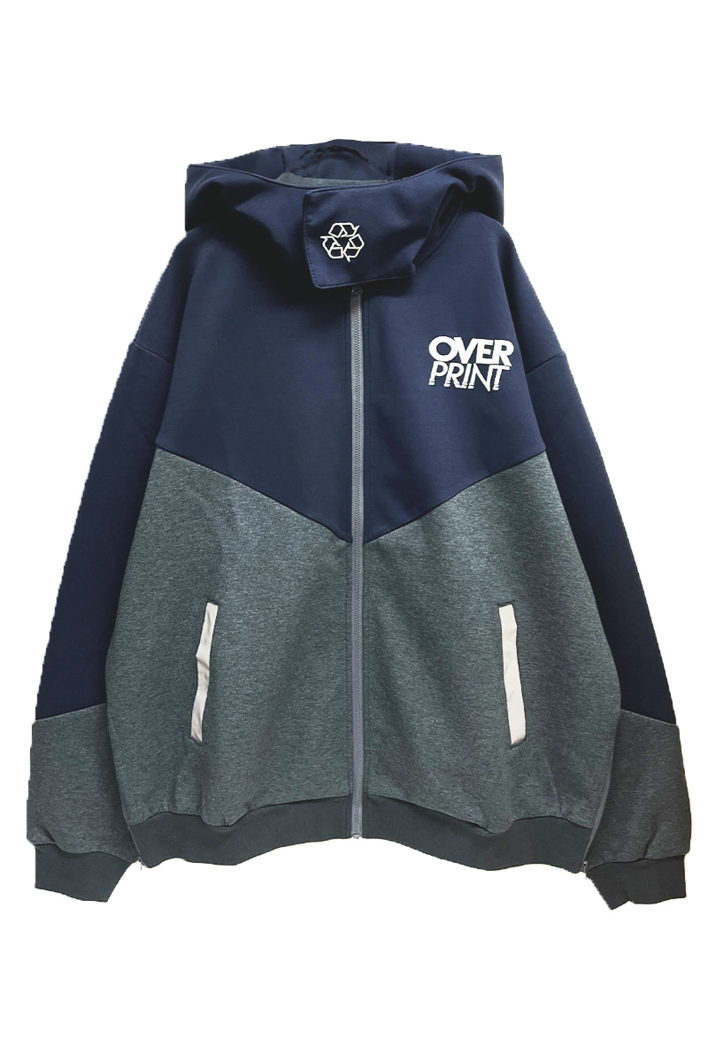 over print (オーバープリント) ZIP JERSEY (NAVY)