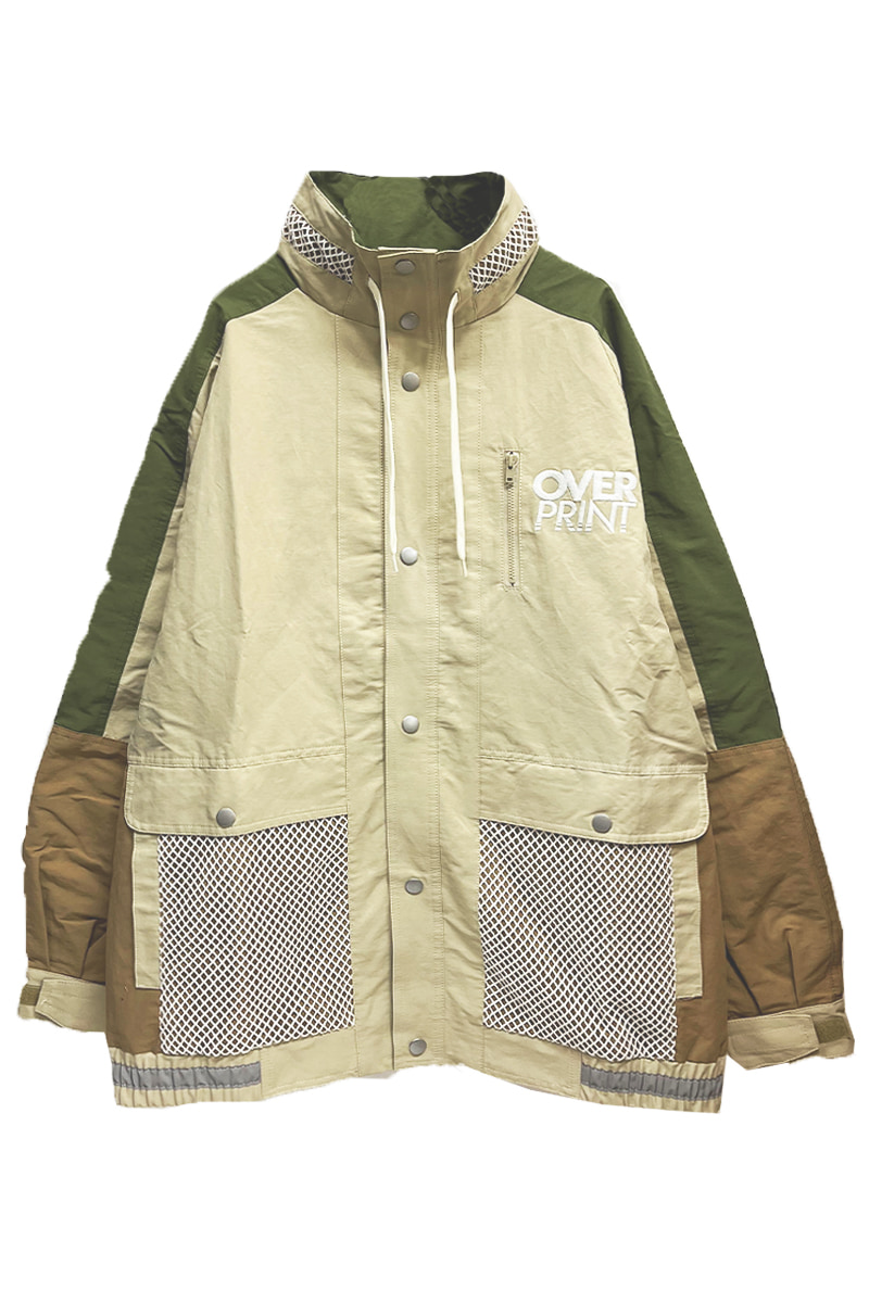 over print (オーバープリント) NYLON COTTON JACKET (IVORY)
