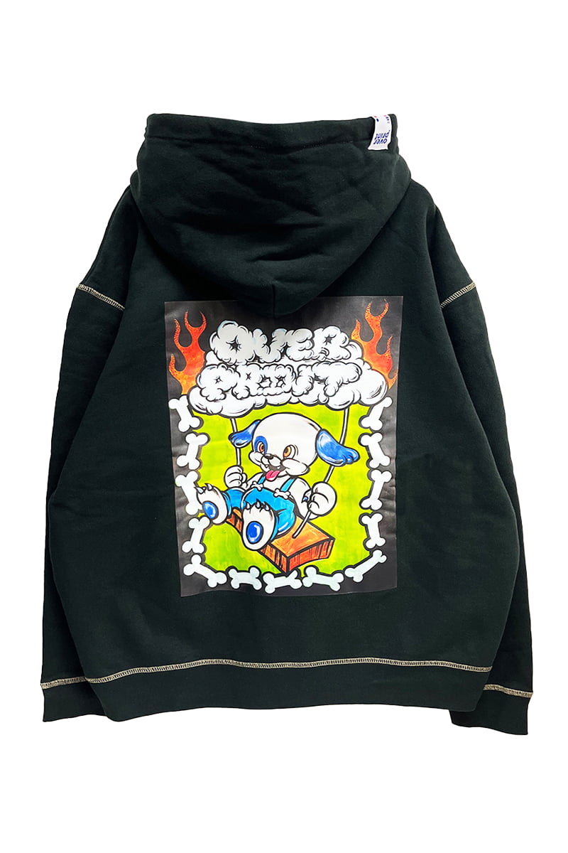 over print (オーバープリント) DOG HOODIE