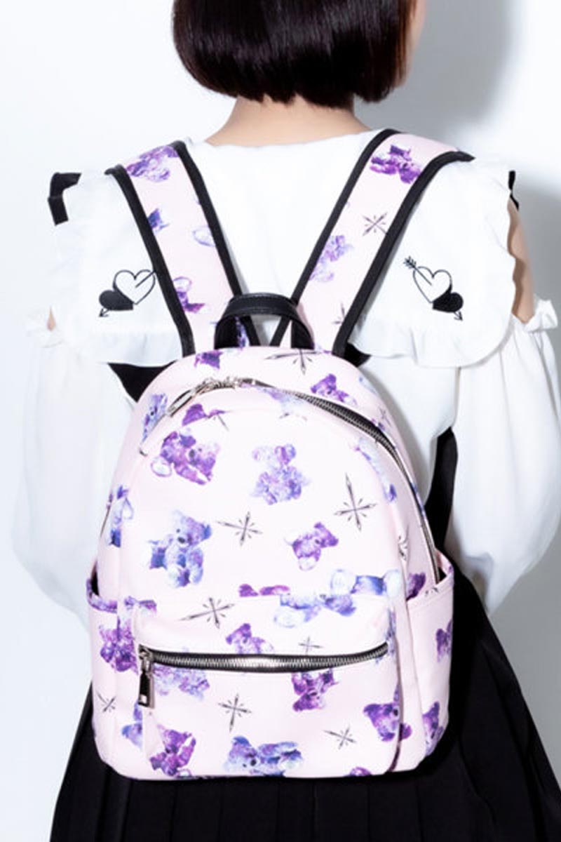 TRAVAS TOKYO【トラヴァストーキョー】 PU Back Pack [Small] Myriad of bears Pink
