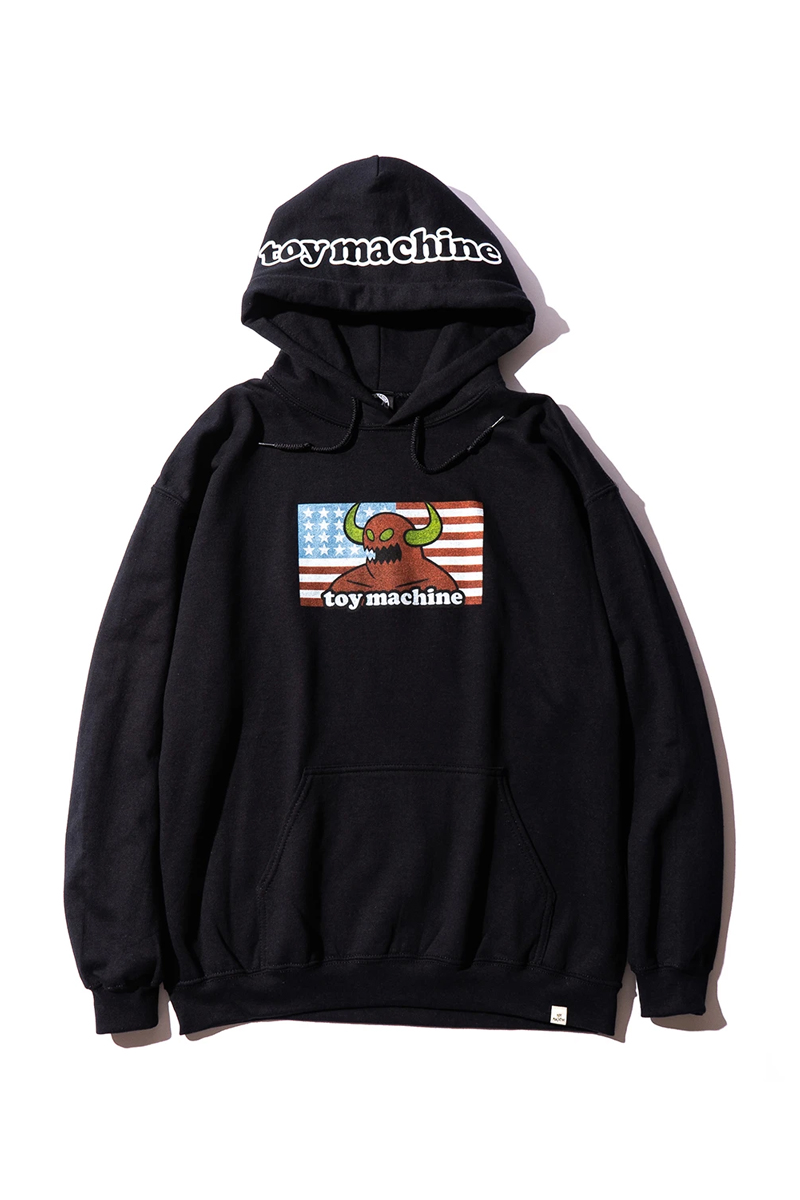 TOY MACHINE (トイマシーン) AMERICAN MONSTER SWEAT PARKA - BLACK