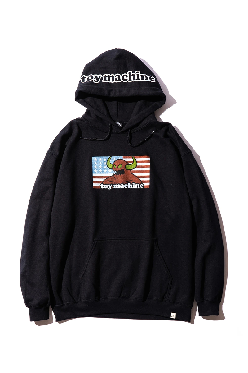 TOY MACHINE (トイマシーン) AMERICAN MONSTER SWEAT PARKA - BLACK